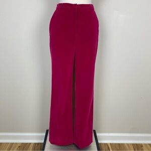 Walter Baker Erris Dark Pink Velvet Straight Leg‎ Pants Sz 2 High Rise Holidays